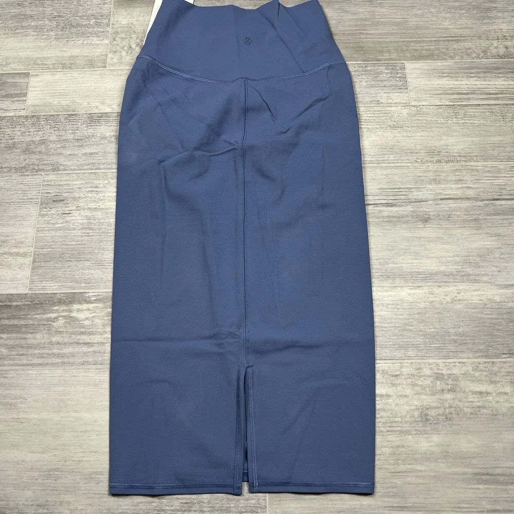 NWT Lululemon Skirt 4 Nulu Slim-Fit High-Rise‎ Iron Oasis Blue LW8AH0S Midi New - Picture 7 of 8